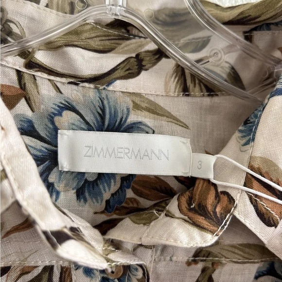 Zimmermann Aliane Floral Belted Linen Romper NWT - Picture 7 of 7